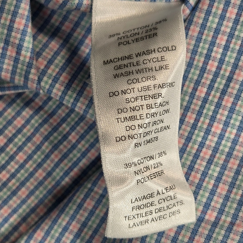 Vineyard Vines Cooper Shirt Mens XL Blue Performance Slim Fit Check 1W010322 - Picture 9 of 10